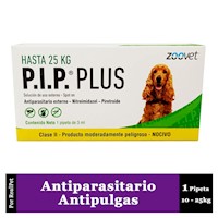 Pipeta Antiparasitario Antipulgas P.I.P Perros 10 - 25 kg